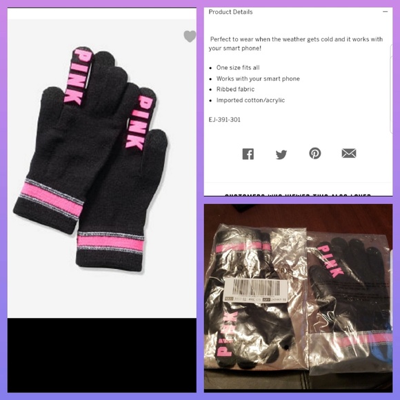 VS PINK Blanket Scarf and Touch Screen Gloves - Picture 3 of 3